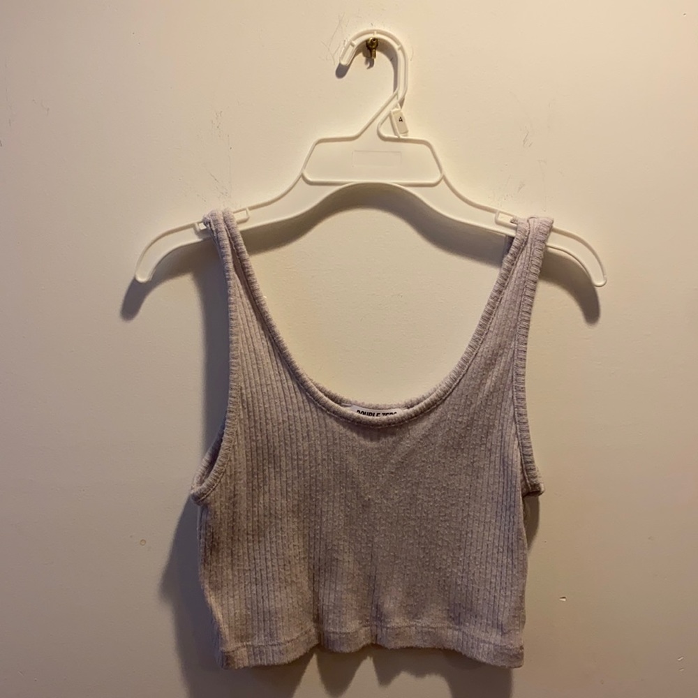 DOUBLE ZERO Light Grey Super Soft Crop Top